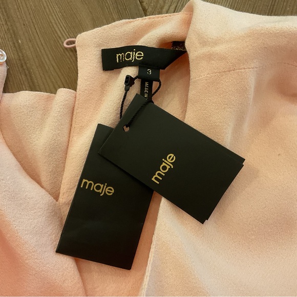 Maje Riveli‎ Asymmetric Ruffle Midi Dress - Picture 4 of 10